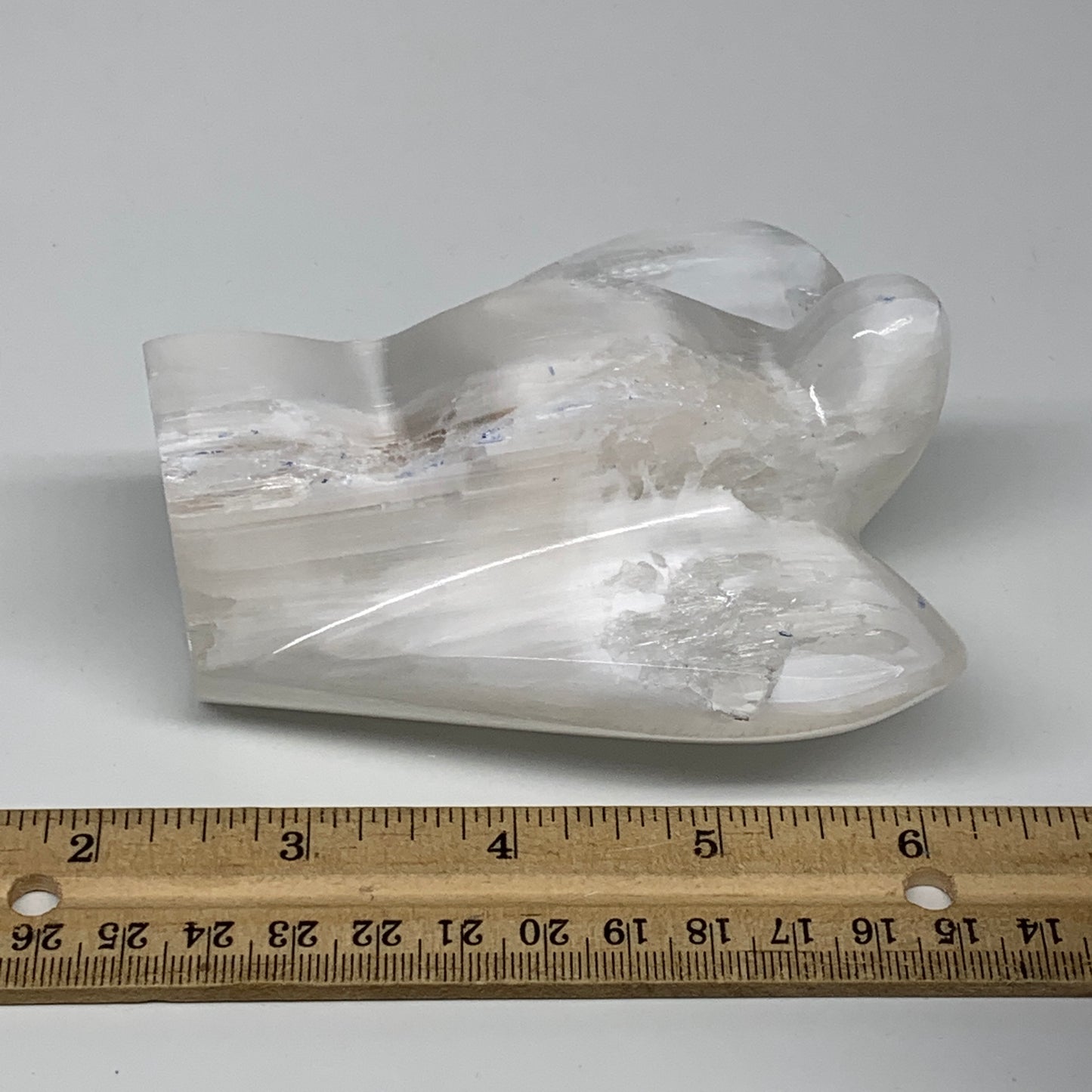 418g, 3.9"x3.5"x1.9"Natural Selenite (Satin Spar) Angel Crystal @Morocco,B8970
