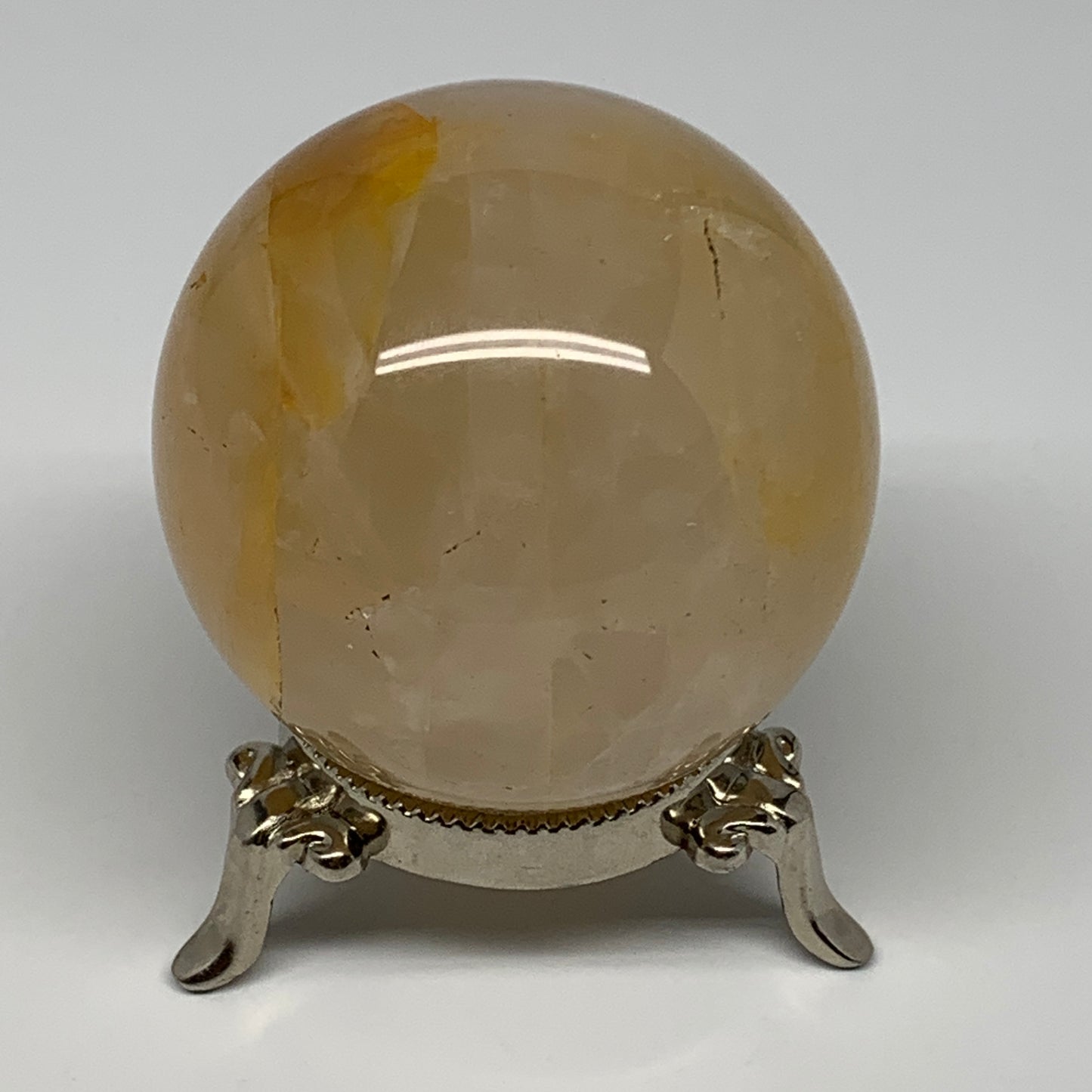 380.9g, 2.9" (65mm), Yellow Hematoid Sphere Crystal Ball Gemstones @Madagascar,B