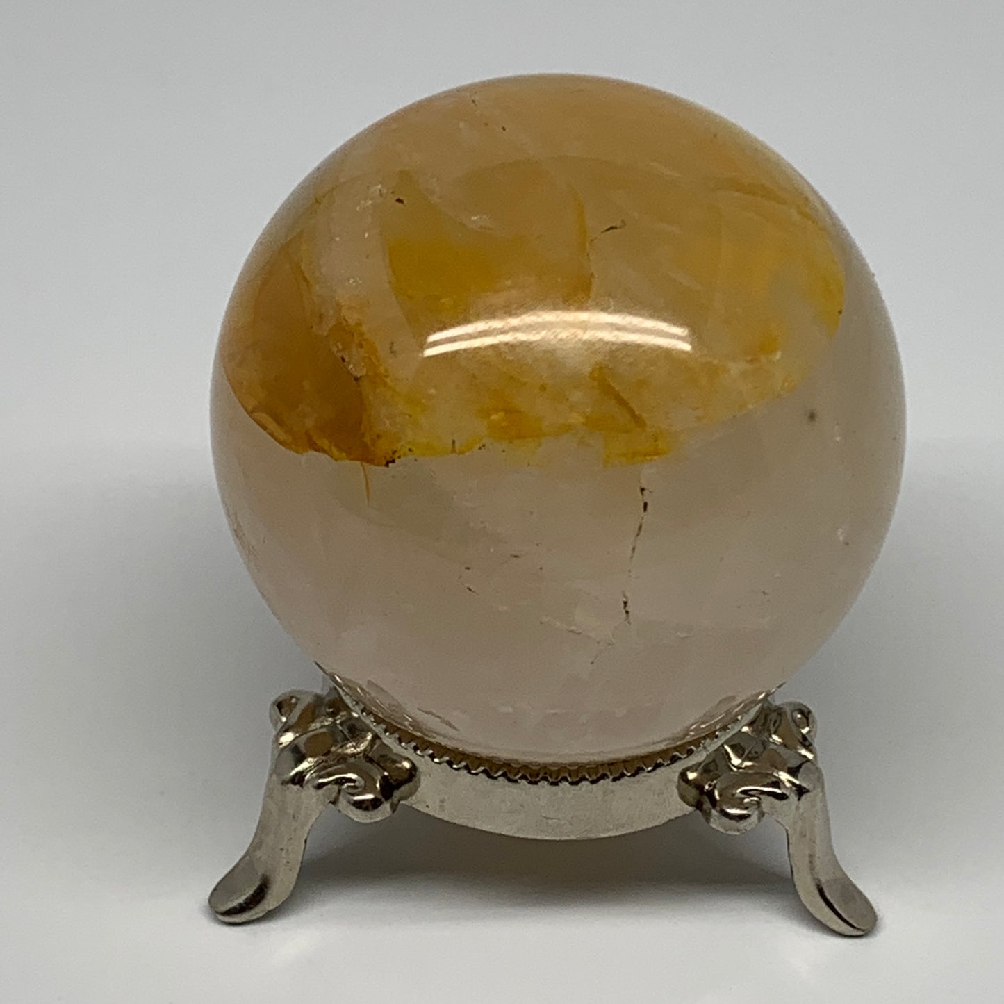 380.9g, 2.9" (65mm), Yellow Hematoid Sphere Crystal Ball Gemstones @Madagascar,B