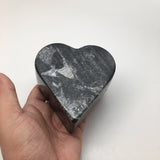 418 Grams Heart Fossils Orthoceras Handmade Black Jewelry Box @Morocco,MF517