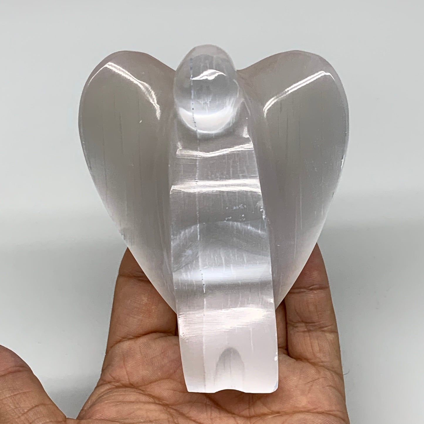 300g, 3.9"x3"x1.7"Natural Selenite (Satin Spar) Angel Crystal @Morocco,B8973