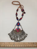 Handmade Afghan Tribal Kuchi Multi-Color Glass Bells Boho ATS Necklace, KN374 - watangem.com