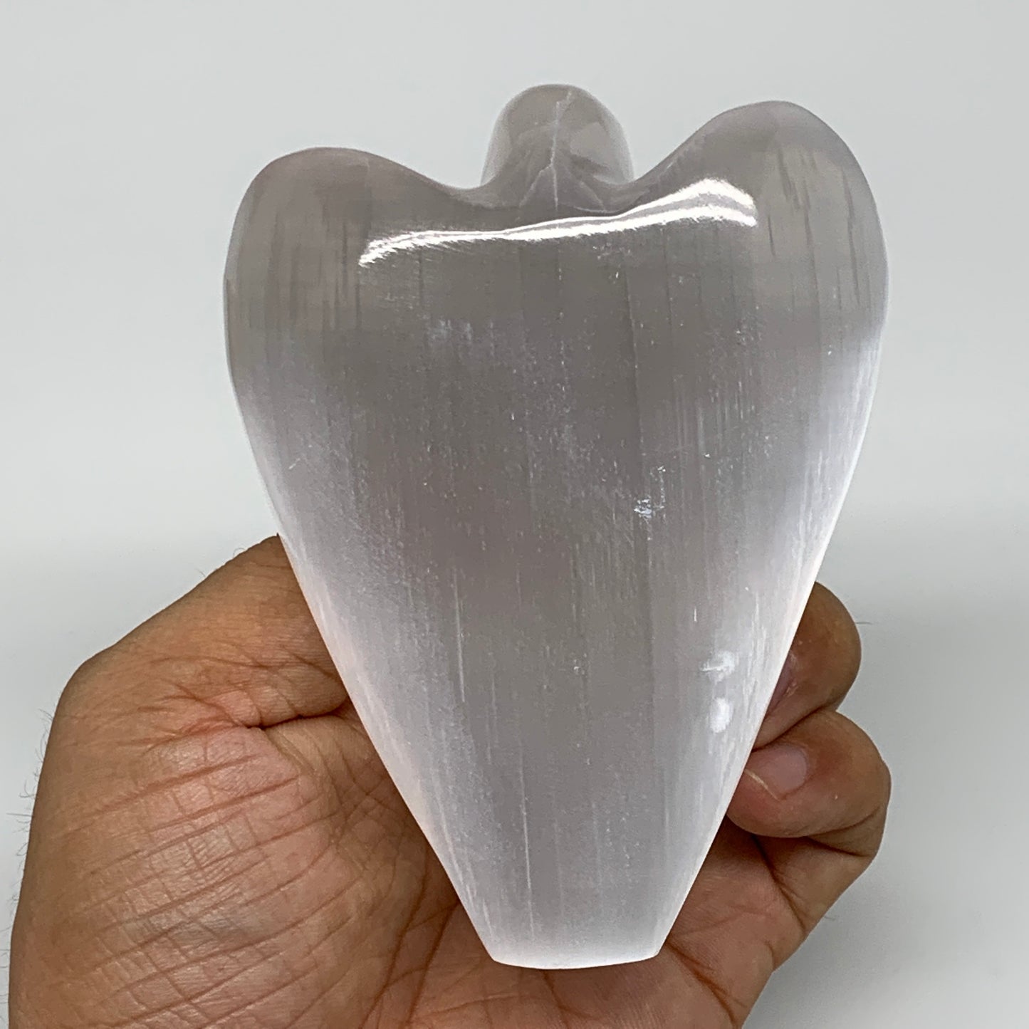 300g, 3.9"x3"x1.7"Natural Selenite (Satin Spar) Angel Crystal @Morocco,B8973