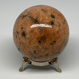 780g, 3.2"(81mm) Orange Calcite Sphere Ball Gemstone from Madagascar, B17185
