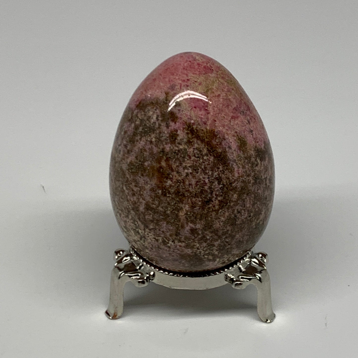 349.9g, 2.8"x2.1" Natural Untreated Rhodonite Egg Polished @Madagascar, B22784