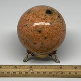 780g, 3.2"(81mm) Orange Calcite Sphere Ball Gemstone from Madagascar, B17185