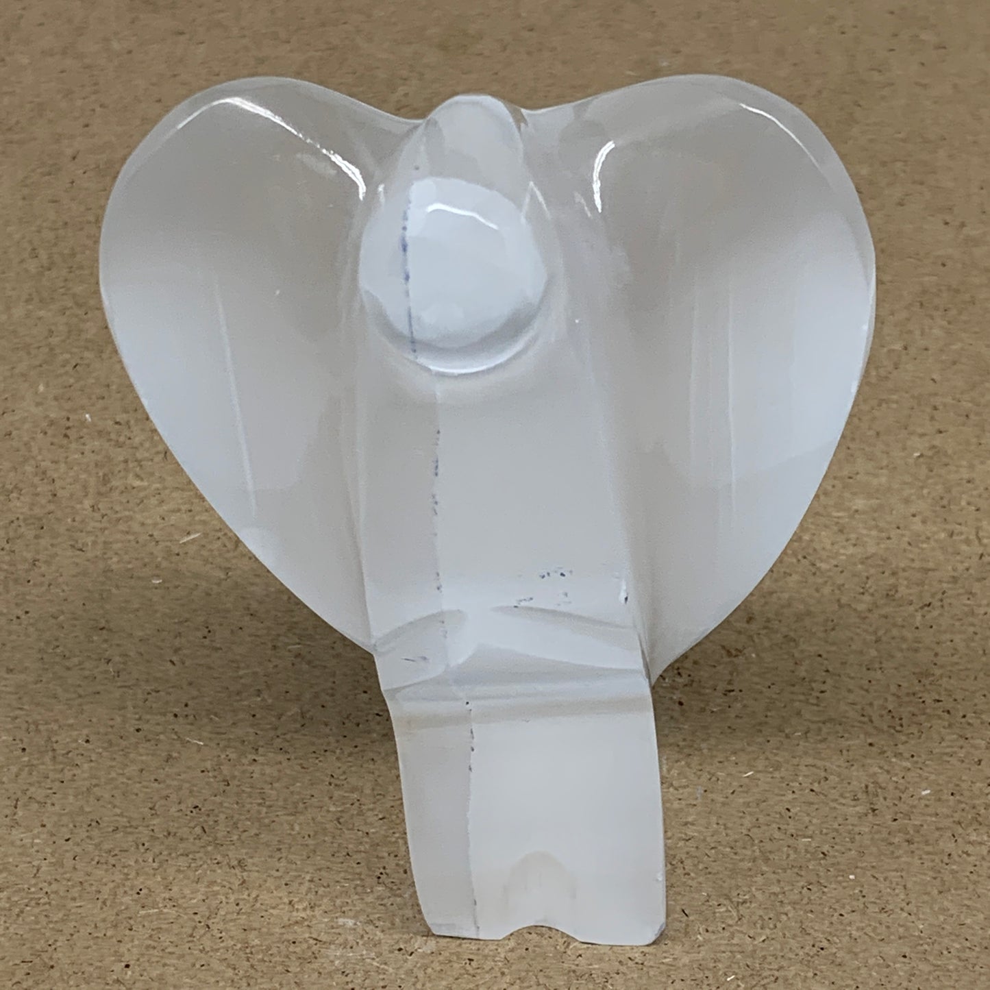 300g, 3.9"x3"x1.7"Natural Selenite (Satin Spar) Angel Crystal @Morocco,B8973