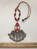 Handmade Afghan Tribal Kuchi Multi-Color Glass Bells Boho ATS Necklace, KN375