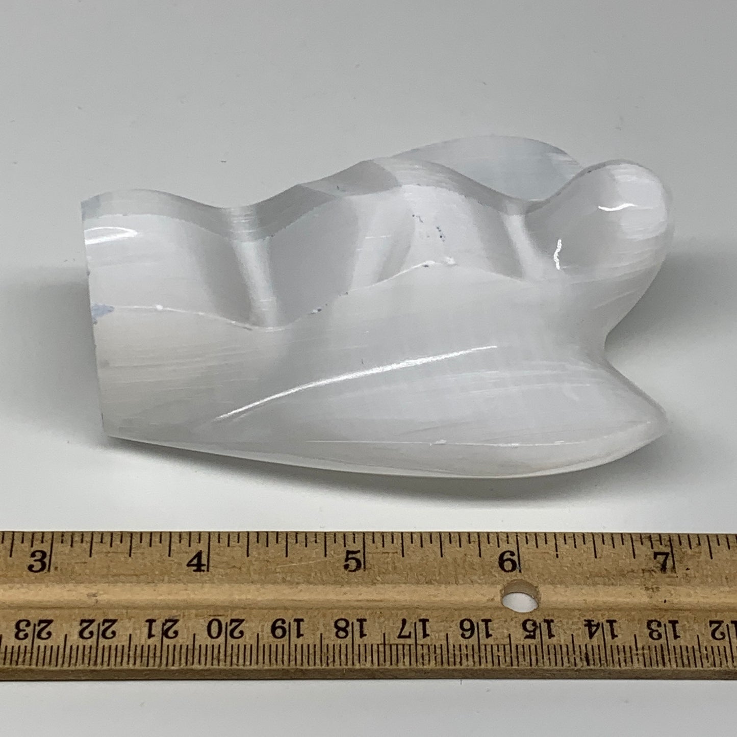 300g, 3.9"x3"x1.7"Natural Selenite (Satin Spar) Angel Crystal @Morocco,B8973