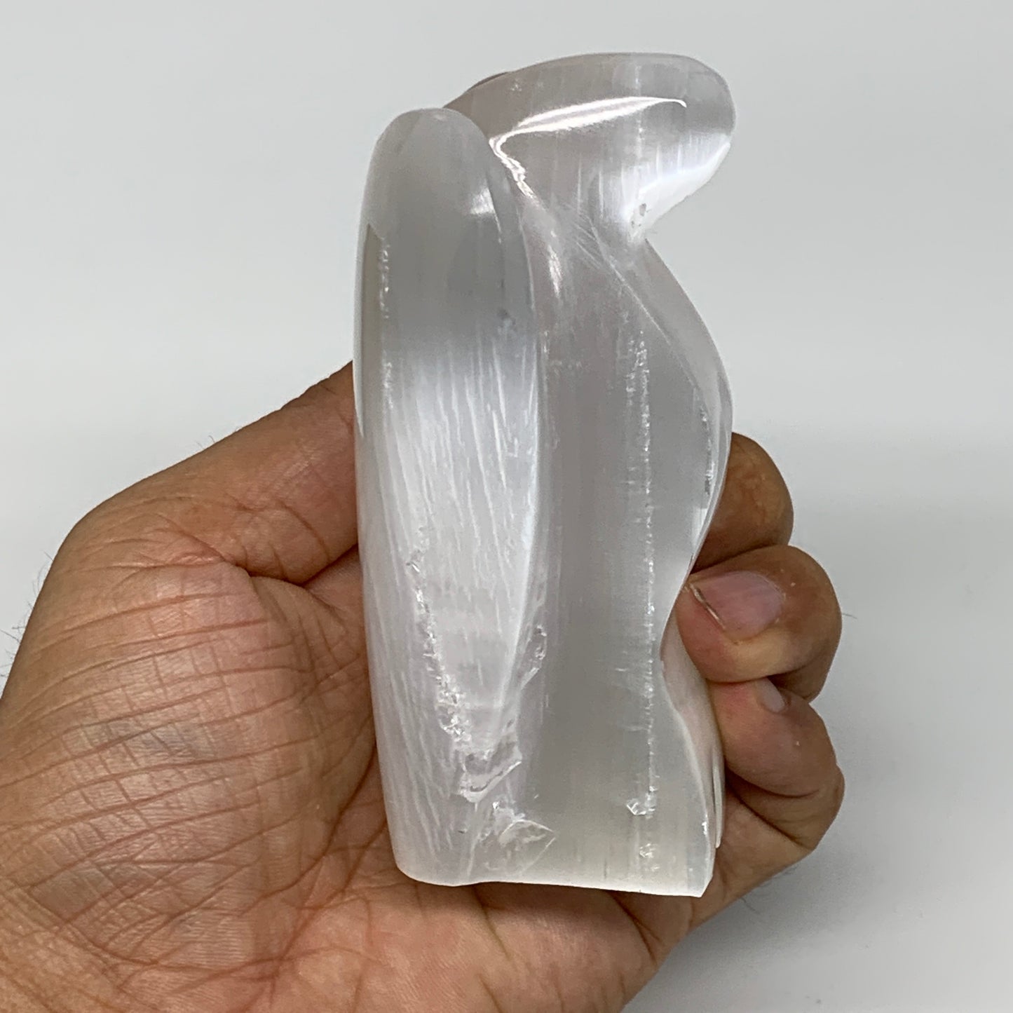 364.8g, 3.9"x3.4"x1.7"Natural Selenite (Satin Spar) Angel Crystal @Morocco,B8974