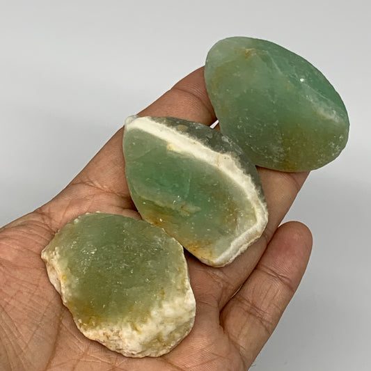 160.7g,1.8"-2", 3pcs, Fluorite Tumbled Rough/Semi- Polished @Mexico, B18715