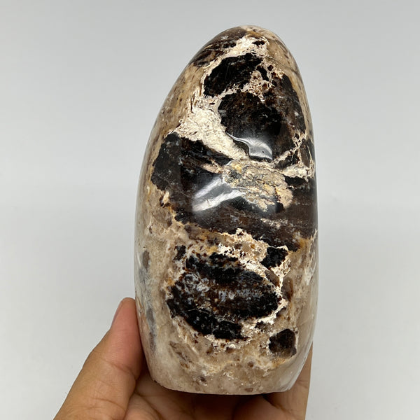 750g,5.2"x2.6"x2.6" Black Opal Freeform Polished Gemstone @Madagascar,B21091