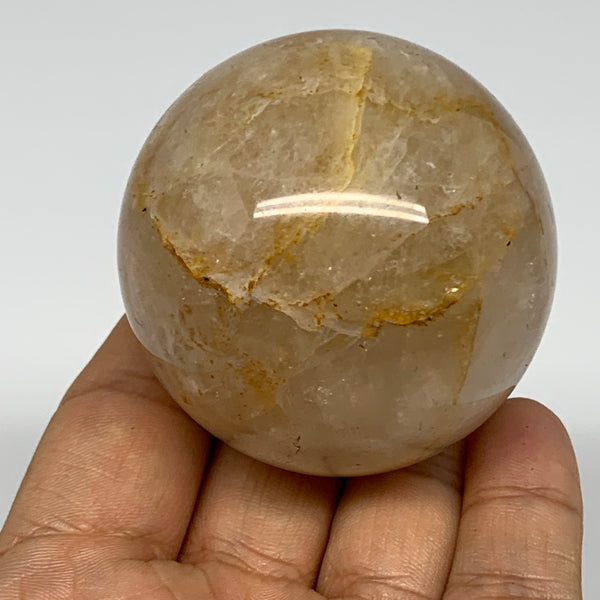 217.8g, 2.1" (54mm), Yellow Hematoid Sphere Crystal Ball Gemstones @Madagascar,B