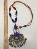 Handmade Afghan Tribal Kuchi Multi-Color Glass Bells Boho ATS Necklace, KN380