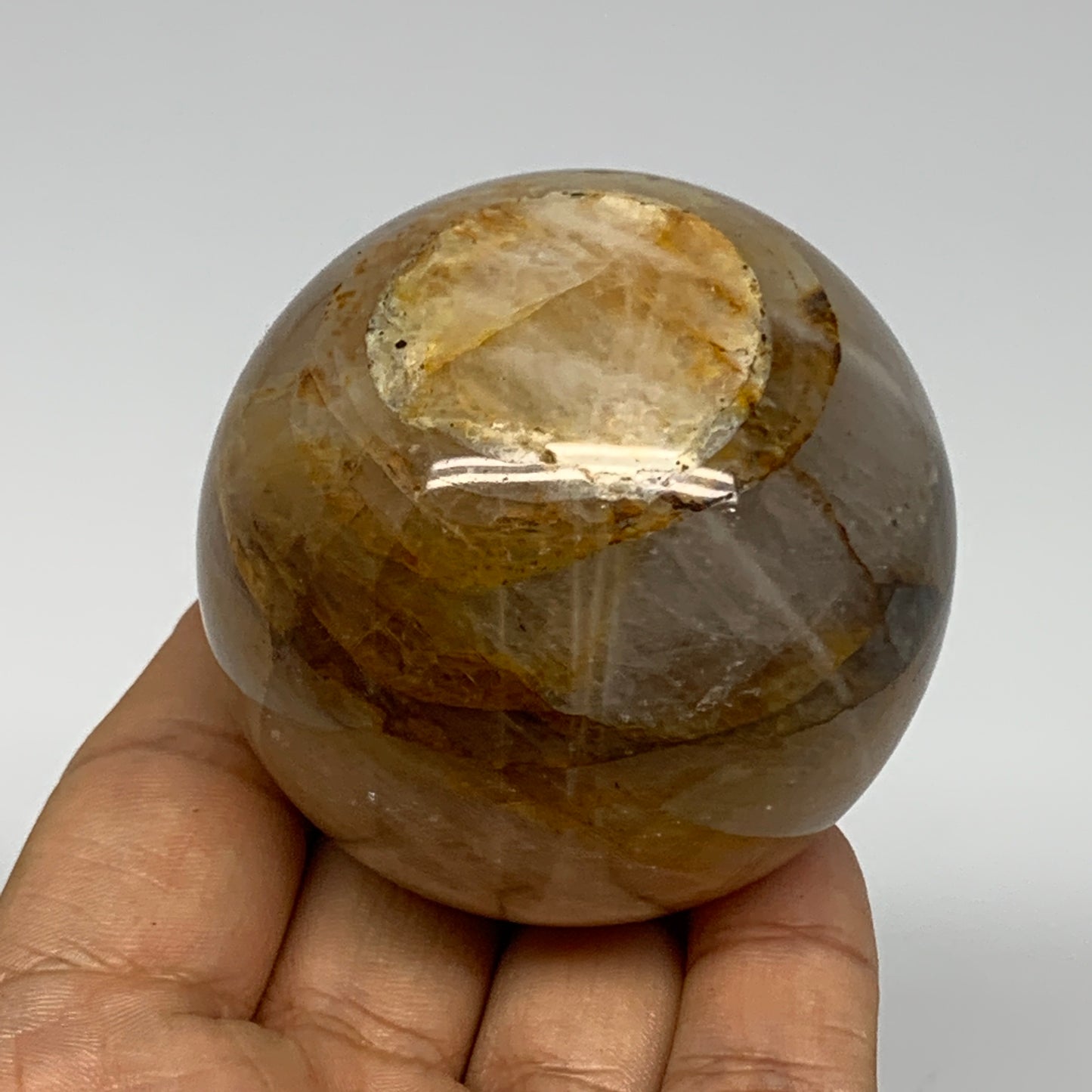 267.6g, 2.3" (68mm), Yellow Hematoid Sphere Crystal Ball Gemstones @Madagascar,B