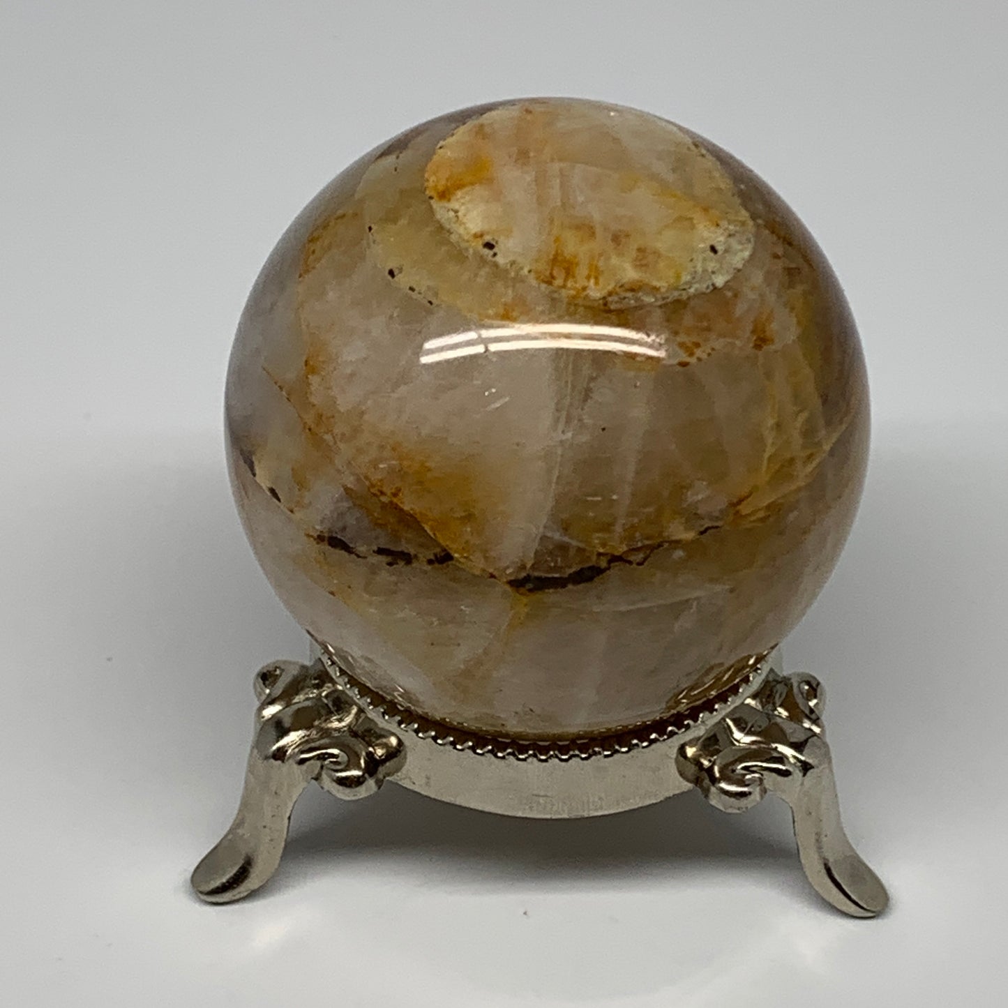 267.6g, 2.3" (68mm), Yellow Hematoid Sphere Crystal Ball Gemstones @Madagascar,B