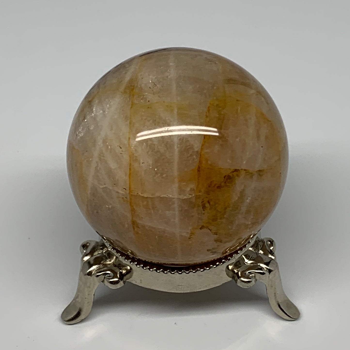 267.6g, 2.3" (68mm), Yellow Hematoid Sphere Crystal Ball Gemstones @Madagascar,B