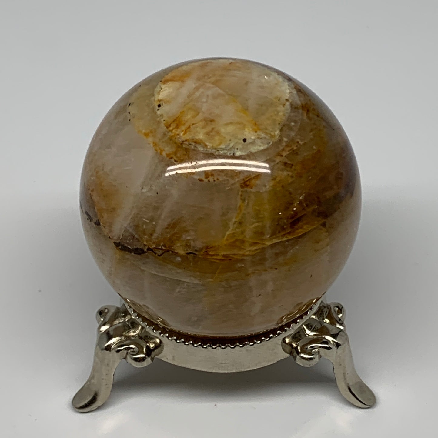 267.6g, 2.3" (68mm), Yellow Hematoid Sphere Crystal Ball Gemstones @Madagascar,B