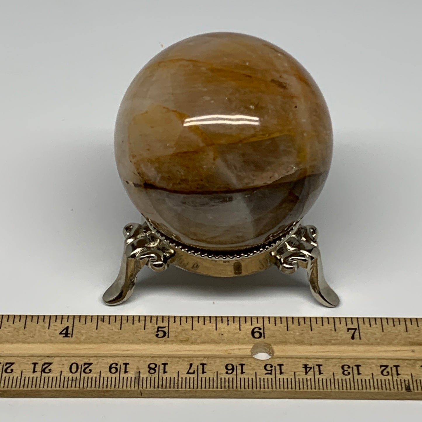 267.6g, 2.3" (68mm), Yellow Hematoid Sphere Crystal Ball Gemstones @Madagascar,B