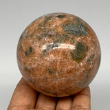 492.9g, 2.8"(70mm) Orange Calcite Sphere Ball Gemstone from Madagascar, B17191