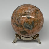 492.9g, 2.8"(70mm) Orange Calcite Sphere Ball Gemstone from Madagascar, B17191