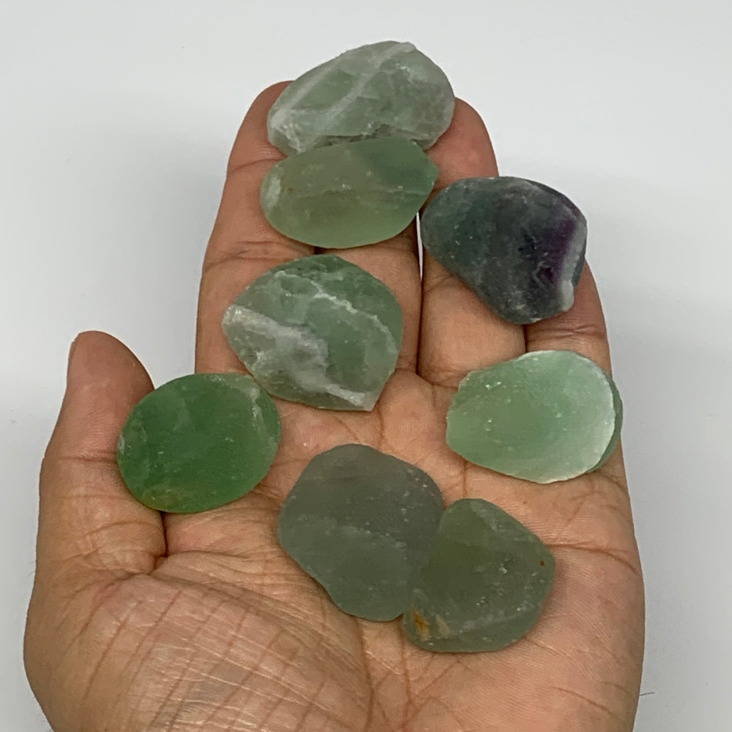 148g,0.9"-1.4", 8pcs, Fluorite Tumbled Rough/Semi- Polished @Mexico, B18723