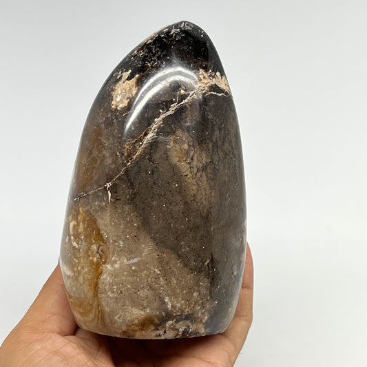 770g,4.8"x3"x2.8" Black Opal Freeform Polished Gemstone @Madagascar,B21096