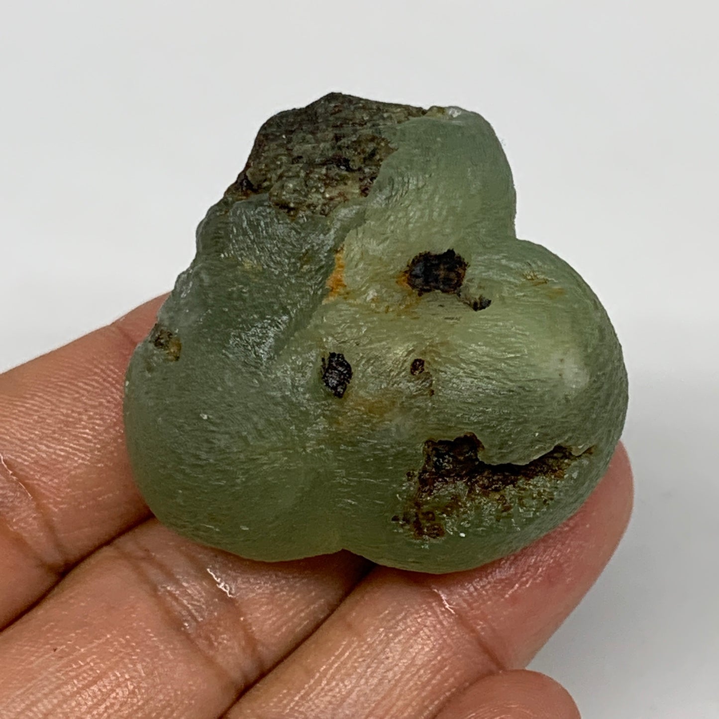 67.9g, 1.6"x1.7"x1.1" Prehnite With Epidote Inclusion Mineral Specimen, B7014