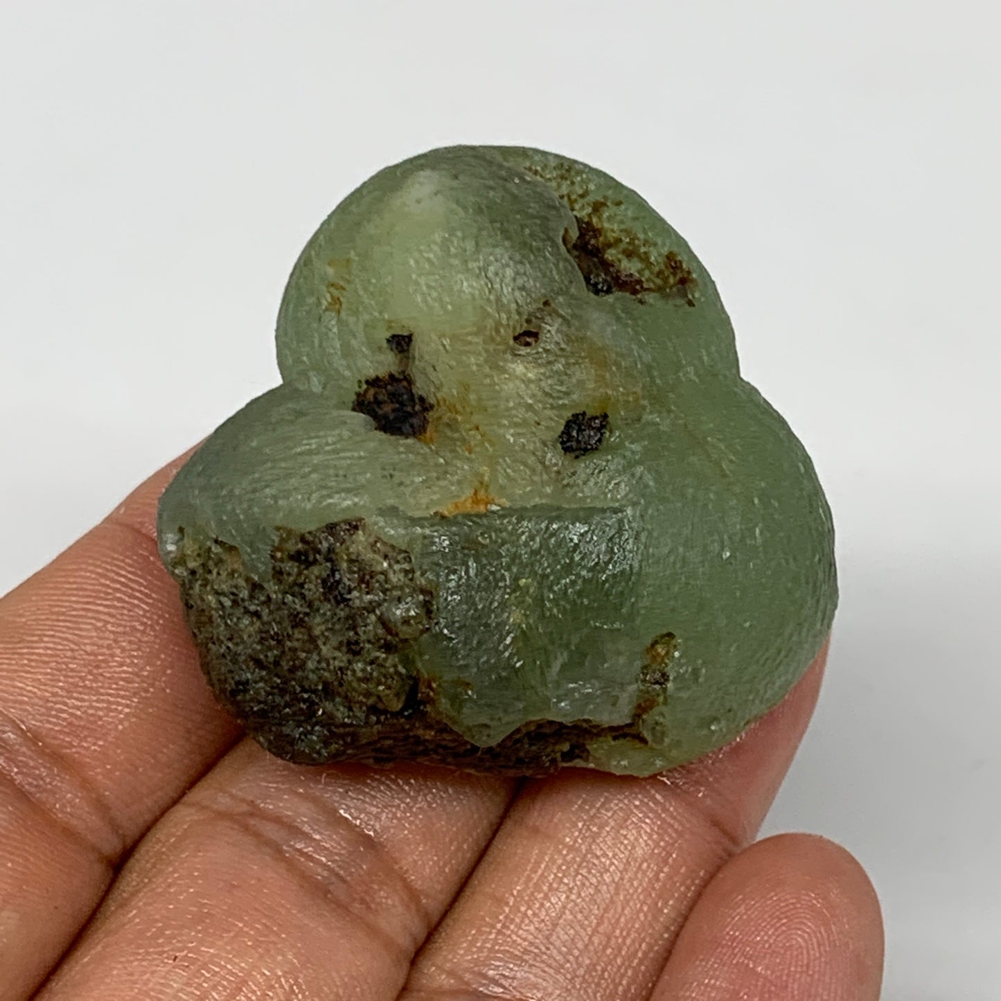 67.9g, 1.6"x1.7"x1.1" Prehnite With Epidote Inclusion Mineral Specimen, B7014
