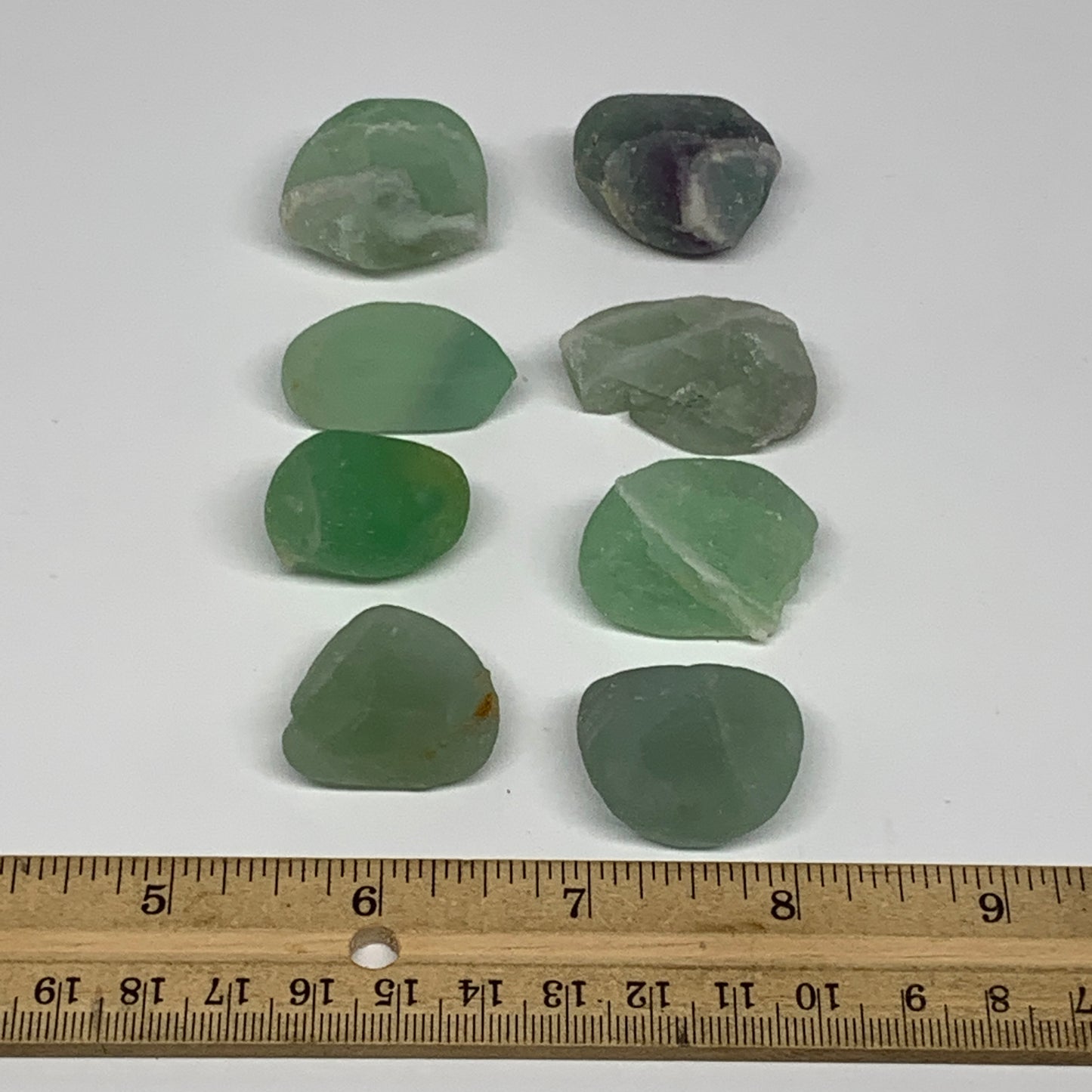 148g,0.9"-1.4", 8pcs, Fluorite Tumbled Rough/Semi- Polished @Mexico, B18723