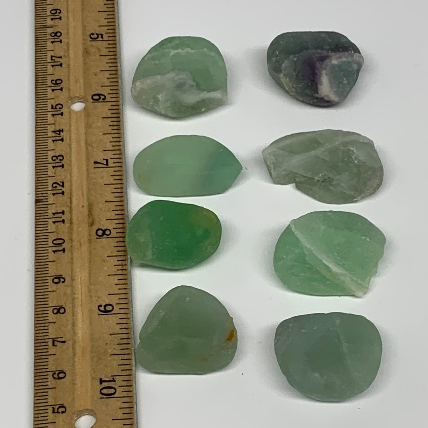 148g,0.9"-1.4", 8pcs, Fluorite Tumbled Rough/Semi- Polished @Mexico, B18723