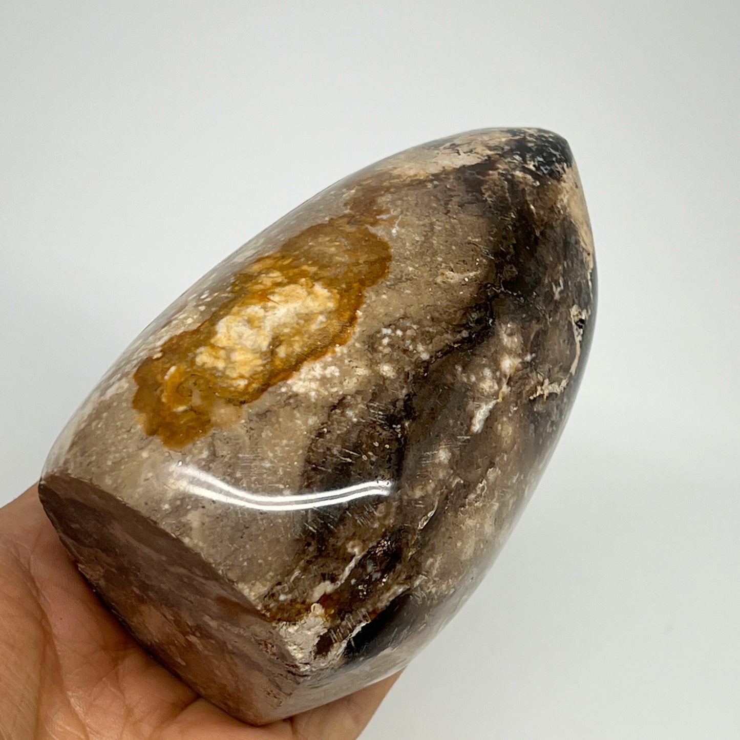 770g,4.8"x3"x2.8" Black Opal Freeform Polished Gemstone @Madagascar,B21096