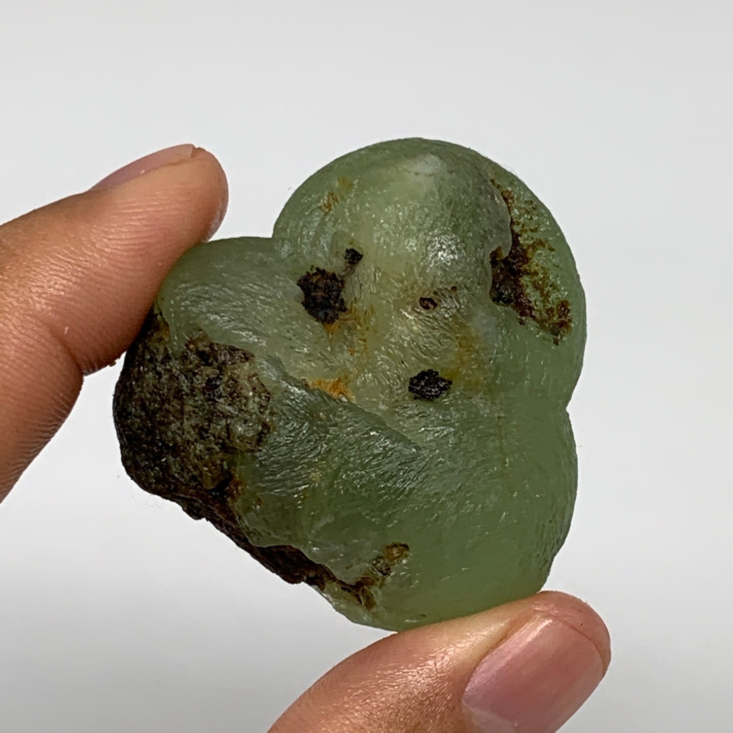 67.9g, 1.6"x1.7"x1.1" Prehnite With Epidote Inclusion Mineral Specimen, B7014