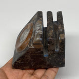 522g, 2.9" x 2.9" x 2" Fossils Orthoceras Ammonite Business Card Holder,B8108