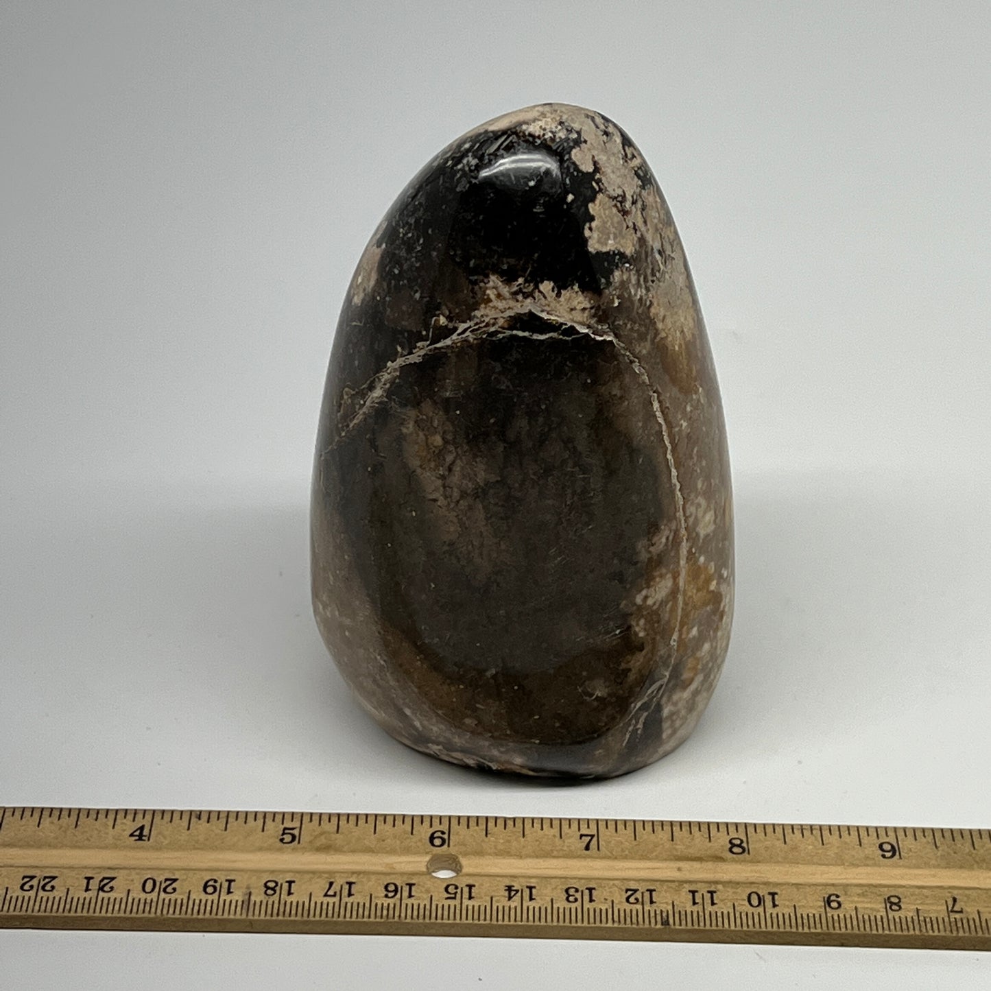 770g,4.8"x3"x2.8" Black Opal Freeform Polished Gemstone @Madagascar,B21096