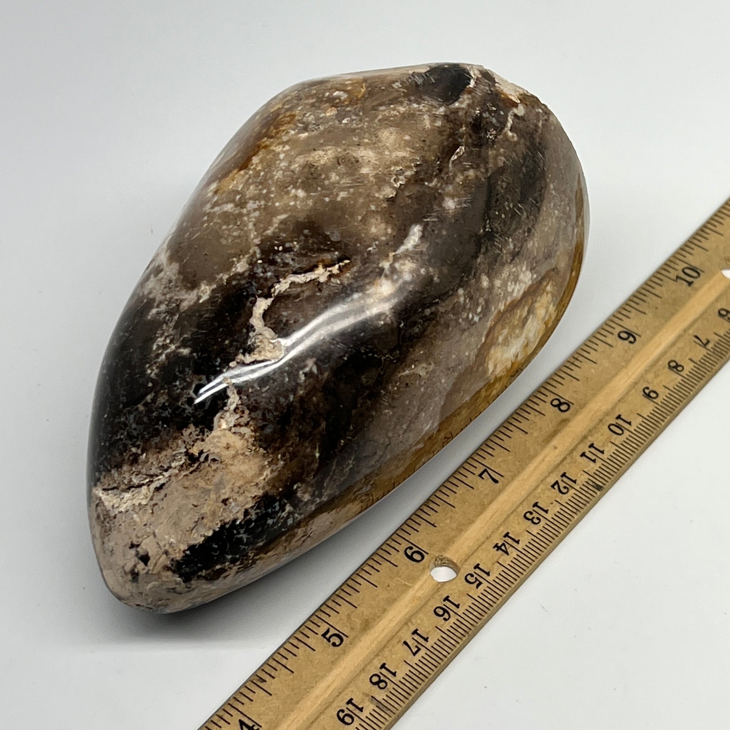 770g,4.8"x3"x2.8" Black Opal Freeform Polished Gemstone @Madagascar,B21096