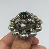 1.6"Antique Tribal Turk/Kuchi Ring Round Green Boho Glass/Plastic,8,8.5,TR195