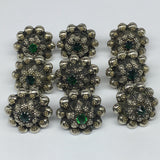 1.6"Antique Tribal Turk/Kuchi Ring Round Green Boho Glass/Plastic,8,8.5,TR195
