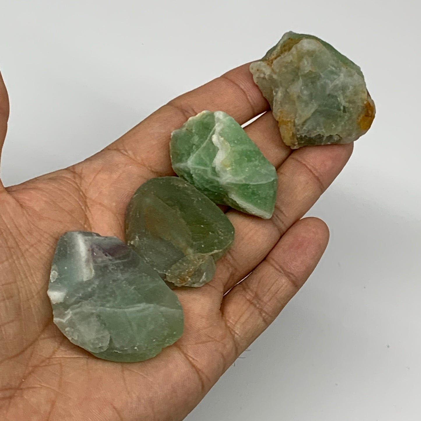 135.3g,1.3"-1.8", 4pcs, Fluorite Tumbled Rough/Semi- Polished @Mexico, B18730