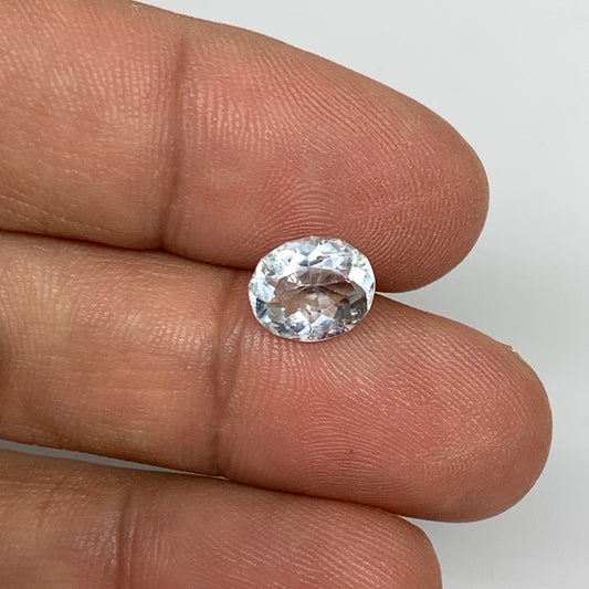 1.43cts, 8mmx7mmx4mm, Aquamarine Crystal Facetted Stone Loose @Pakistan,CTS124