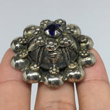 1.6"Antique Tribal Turk/Kuchi Ring Round Purple Glass/Plastic Boho,8,8.5,TR202