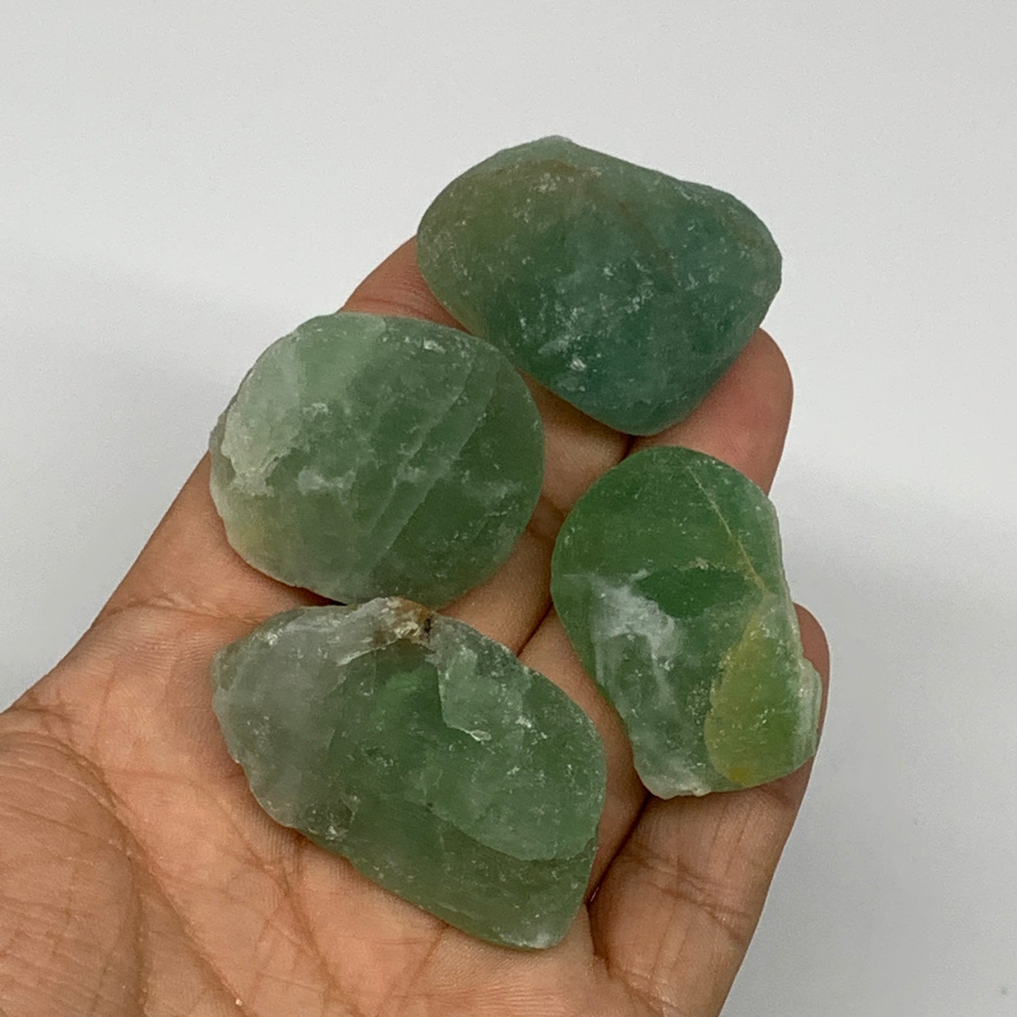 138.7g,1.3"-1.7", 4pcs, Fluorite Tumbled Rough/Semi- Polished @Mexico, B18736