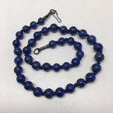 8mm-9mm Natural Round Lapis Lazuli Bead Strand @Afghanistan,16",39 Beads,LB29