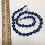 8mm-9mm Natural Round Lapis Lazuli Bead Strand @Afghanistan,16",39 Beads,LB29