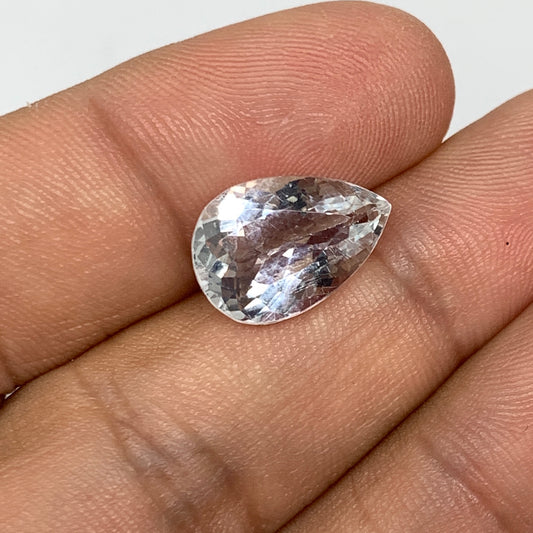 4.22cts, 14mmx9mmx5mm, Aquamarine Crystal Facetted Stone Loose @Pakistan,CTS126