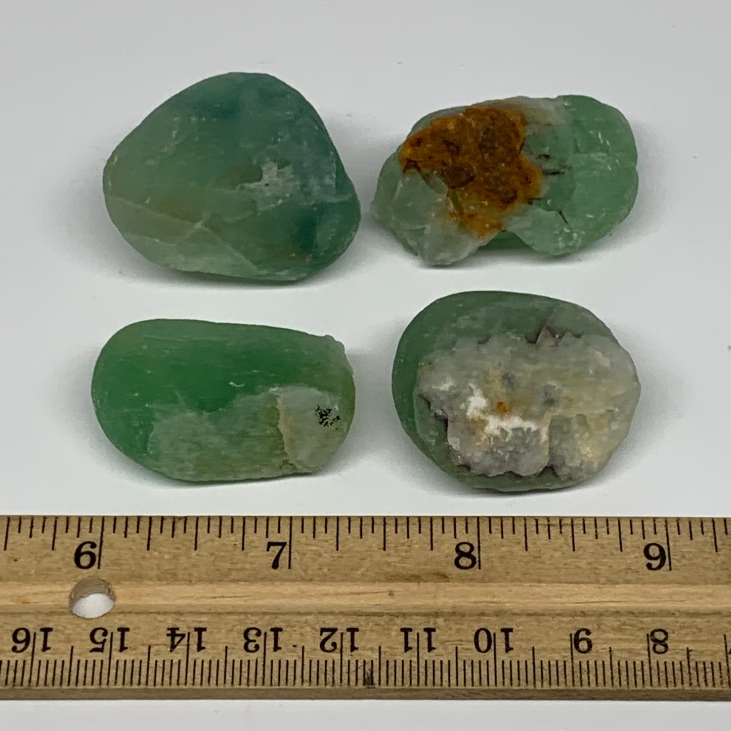 138.7g,1.3"-1.7", 4pcs, Fluorite Tumbled Rough/Semi- Polished @Mexico, B18736
