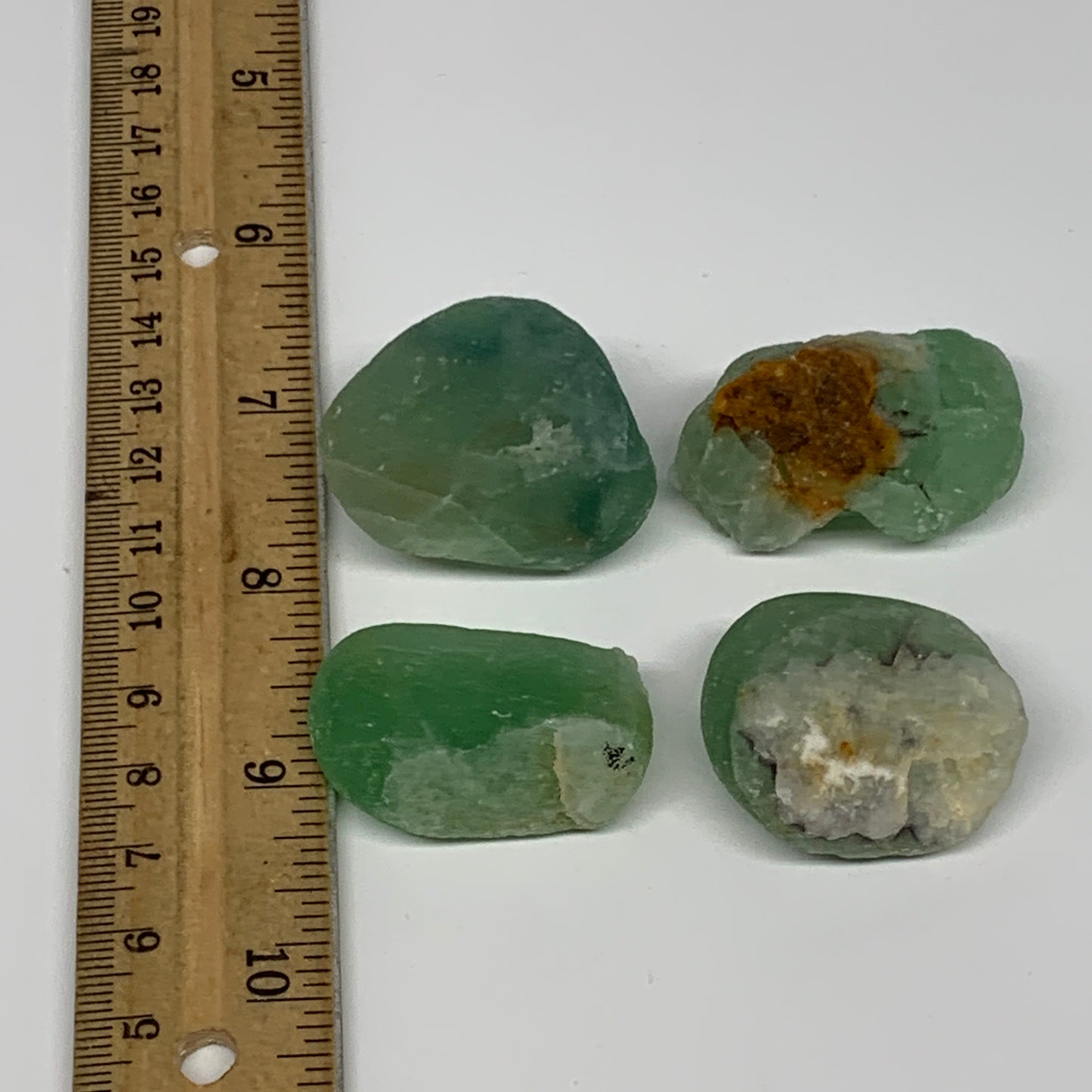 138.7g,1.3"-1.7", 4pcs, Fluorite Tumbled Rough/Semi- Polished @Mexico, B18736