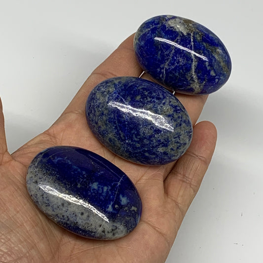 203.2g, 1.9"-2.1",3pcs, Natural Lapis Lazuli Palm Stone @Afghanistan, B26364