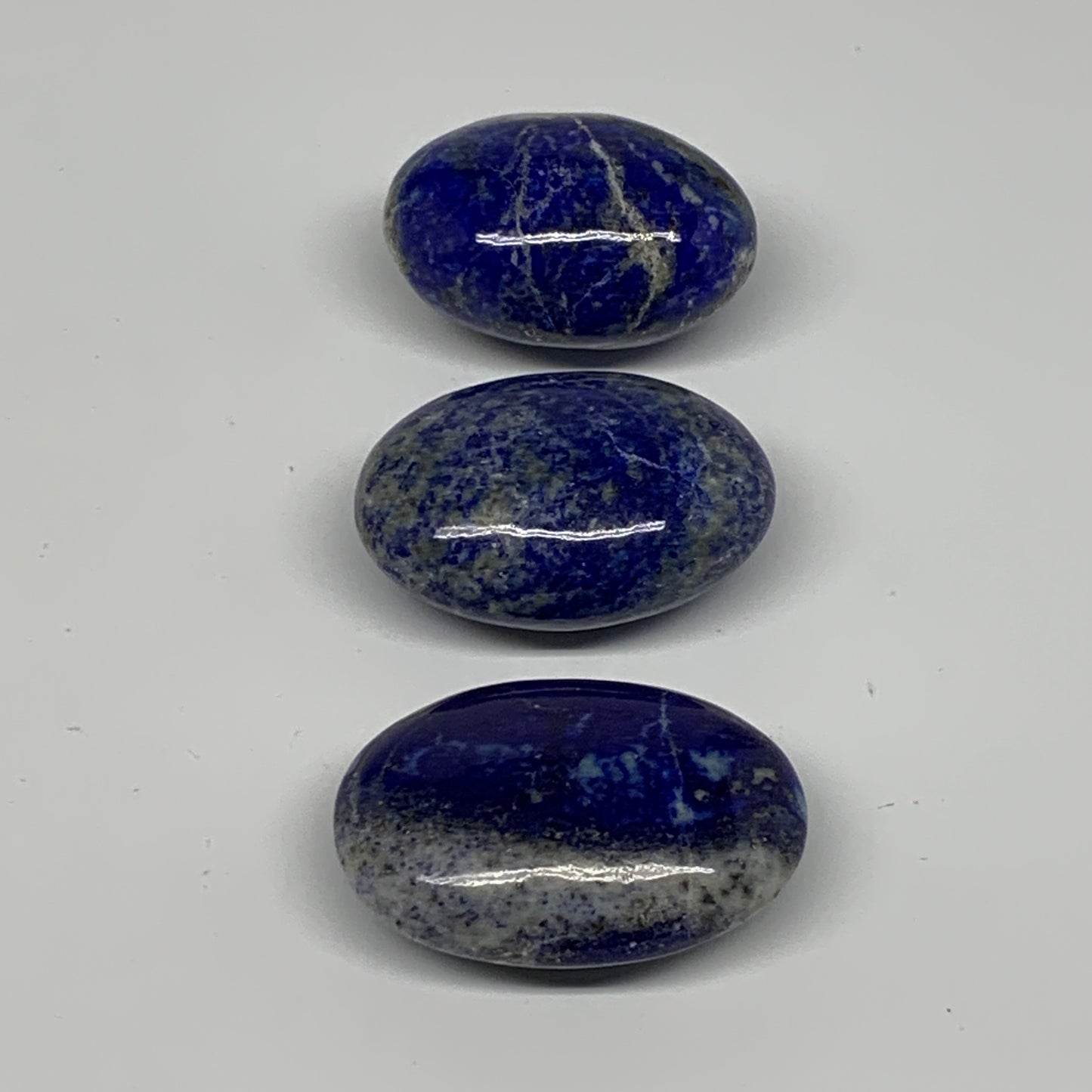 203.2g, 1.9"-2.1",3pcs, Natural Lapis Lazuli Palm Stone @Afghanistan, B26364