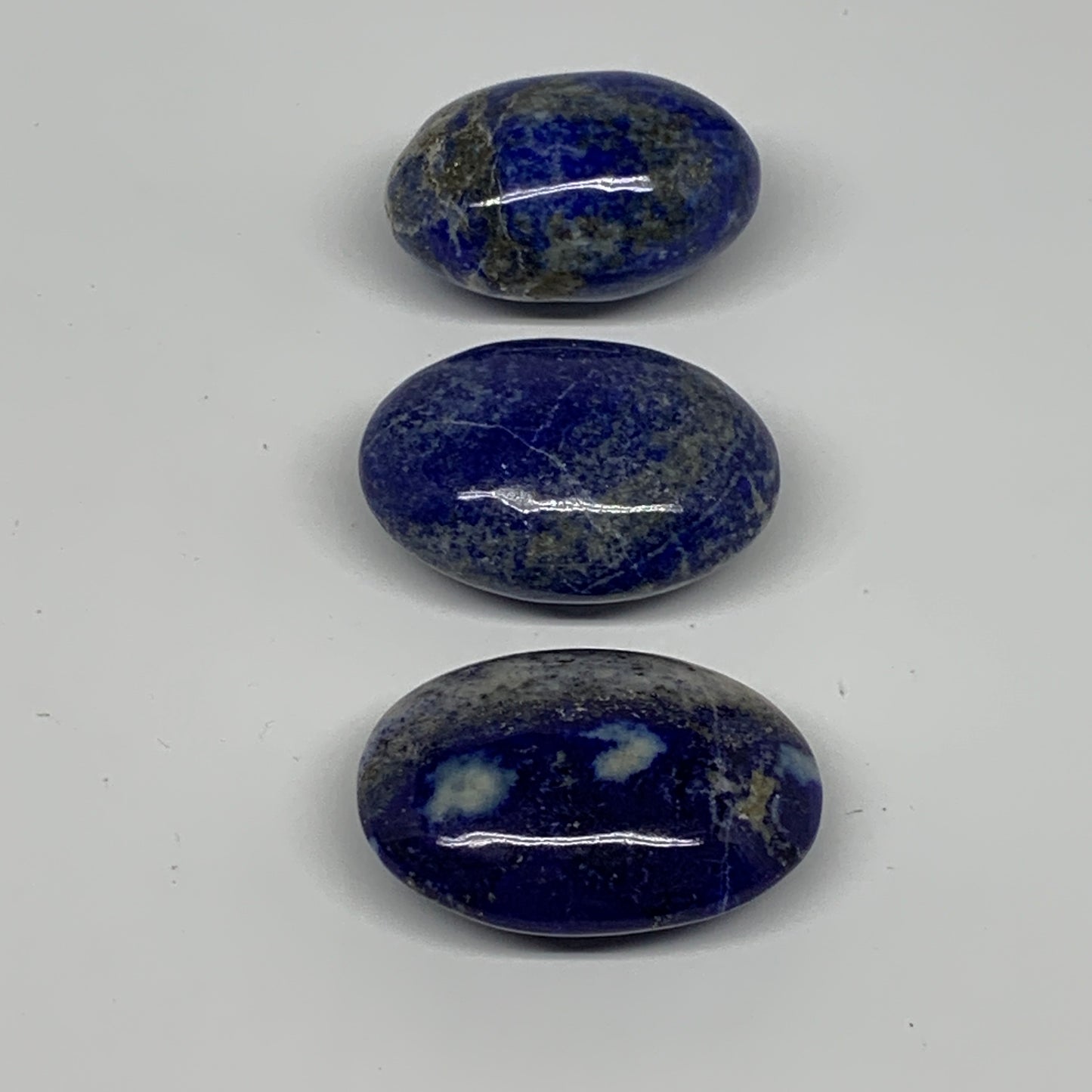 203.2g, 1.9"-2.1",3pcs, Natural Lapis Lazuli Palm Stone @Afghanistan, B26364